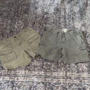 Olive Green Cargo Shorts - Pair